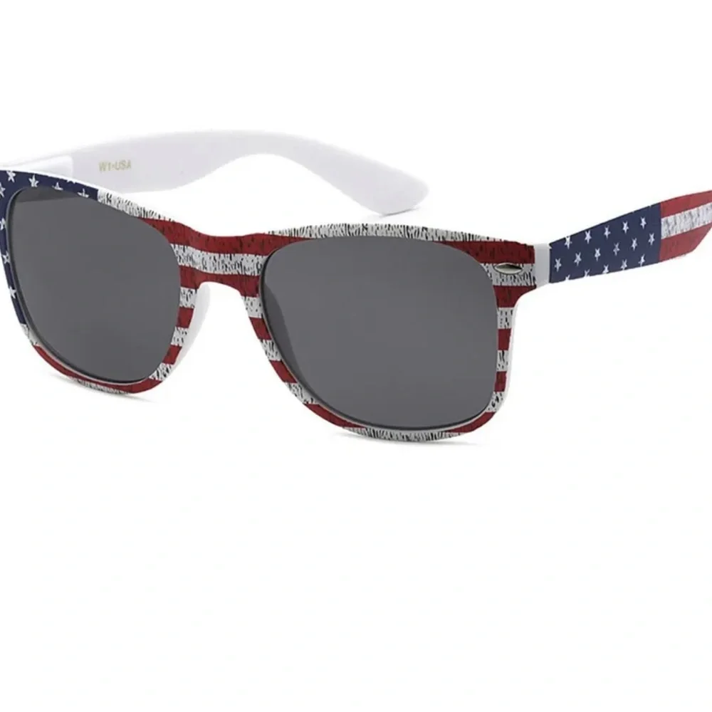 NEW Retro Womens Mens Unisex Sunglasses USA American Flag Red White Blue